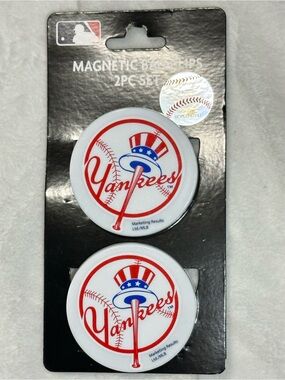 New York Yankees MLB Magnetic Bag Clips 2pc Set Fridge Magnet